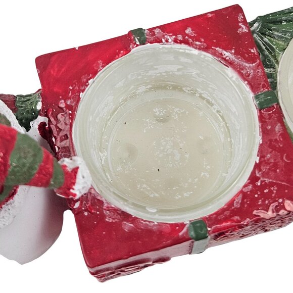 Yankee Candle Snowman Sleigh Tealight Holder Christmas Decor Presents Resin - Picture 10 of 11